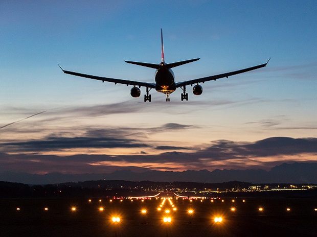 Landing airplane
